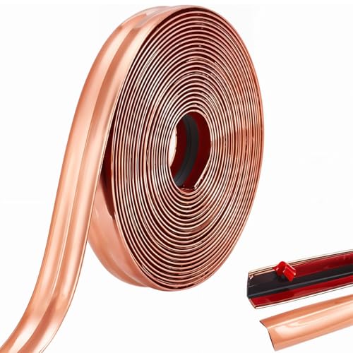 HASTHIP® 1 Rolls Rose Gold Wall Molding Trim, Apply in Table Edge Door Frame Baseboard, 9.84ft x 0.78in HASTHIP® 1 Rolls Rose Gold Wall Molding Trim, Apply in Table Edge Door Frame Baseboard, 9.84ft x 0.78in